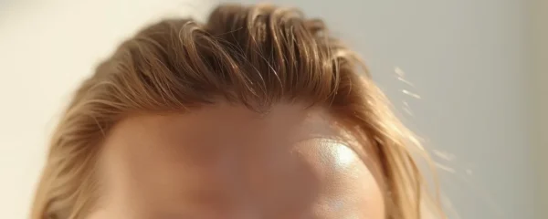 Vue rapprochée d'un cuir chevelu sain et revitalisé après une détoxification, avec cheveux brillants et textures naturelles