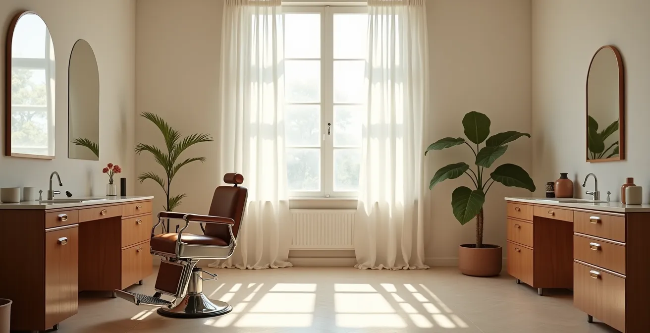 Moment de détente et bien-être dans un atelier de coiffure artisanal
